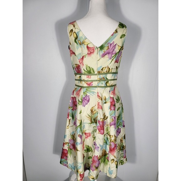 Scarlett Vintage Elegant Midi Floral Print Dress Sleeveless Size 4 - Picture 10 of 16